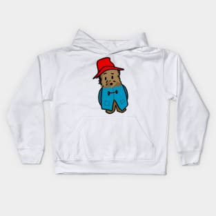 Bear in Hat (Front View) Kids Hoodie